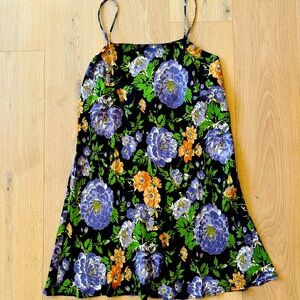XL Farm Rio Capri Floral Black Sleeveless Mini Dress